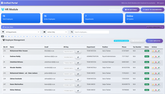 HR Module - Uniportal
